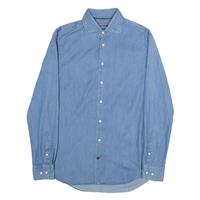 TOMMY HILFIGER Fitted Mens Denim Shirt Blue Long Sleeve M - M Regular