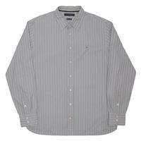 TOMMY HILFIGER Mens Shirt Grey Pinstripe Long Sleeve L - L Regular