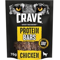 Crave Grain Free Protein Bars Adult Dog Treats Natural Chicken 76g BB-June25