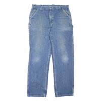 CARHARTT Carpenter Workwear Mens Jeans Blue Relaxed Tapered Stone Wash W36 L33