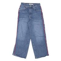 LEVI'S Mile High Cropped Womens Jeans Blue Relaxed Wide-Leg Stone Wash W24 L25