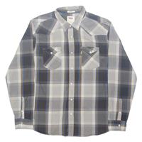 LEVI'S Standard Fit Mens Shirt Grey Check Long Sleeve L - L Regular