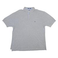 TOMMY HILFIGER Mens Polo Shirt Grey L - L Regular
