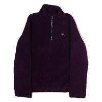 TOMMY HILFIGER Womens Fleece Pink 1/4 Zip M - M Regular