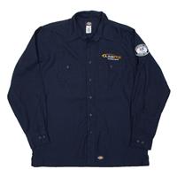 DICKIES Pyle People Deliver Mens Worker Shirt Blue Long Sleeve L - L Regular