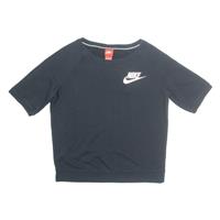 NIKE Short Sleeve Mens Sweatshirt Black Crew Neck M - M Regular