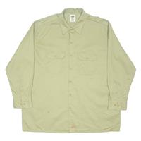 DICKIES Mens Plain Shirt Brown Long Sleeve 2XL - 2XL Regular