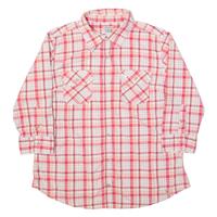 CARHARTT Workwear Womens Shirt Pink Check 3/4 Sleeve L - L Regular