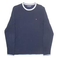 TOMMY HILFIGER Mens Jumper Blue Tight Knit M - M Regular