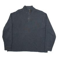 POLO RALPH LAUREN Mens Jumper Grey 1/4 Zip Tight Knit L - L Regular