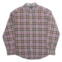 TOMMY HILFIGER Slim Fit Mens Shirt Brown Check Long Sleeve L - L Regular