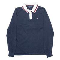 TOMMY HILFIGER Mens Polo Shirt Blue Long Sleeve M - M Regular