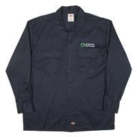 DICKIES Mens Worker Shirt Black Long Sleeve L - L Regular