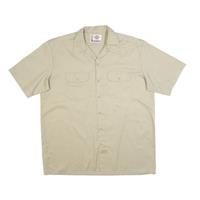 DICKIES Mens Beige Workwear Shirt XL Cotton Blend Button Closure - XL Regular