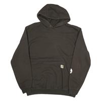 CARHARTT Mens Black Hoodie L Cotton Blend Pullover Logo Sleeve Print - L Regular