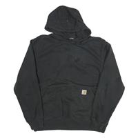 CARHARTT Mens Black Hoodie L Cotton Blend Pullover Workwear Casual - L Regular