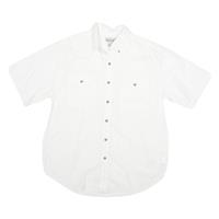 CARHARTT Mens White Short Sleeve Work Shirt L Button Pocket Cotton Blend - L Regular