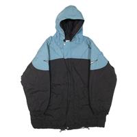 NIKE Womens Jacket Black Nylon Hooded Colourblock M - M Regular