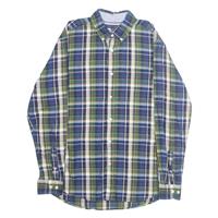 TOMMY HILFIGER Classic Fit Mens Shirt Blue Plaid Long Sleeve M - M Regular