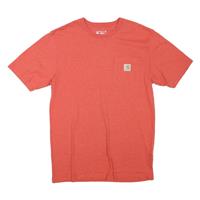 CARHARTT Mens Red Pocket T-Shirt S Short Sleeve Crew Neck Cotton Blend Casual - S Regular