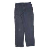 CARHARTT Mens Cotton Blend Navy Blue Regular Straight Trousers W32 L36 Workwear