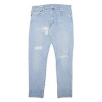 LEVI'S 512 BIG E Jeans Distressed Mens Blue Slim Tapered W33 L30