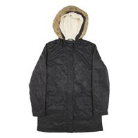 LEVI'S Sherpa lined Womens Parka Coat Black Hooded S - S Regular