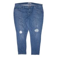 LEVI'S 310 Distressed Womens Jeans Blue Slim Skinny W43 L28