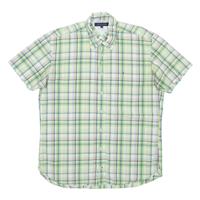 TOMMY HILFIGER Mens Shirt Green Check L - L Regular