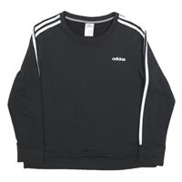 ADIDAS Womens Black Crew Neck Sweatshirt L Cotton Blend Sportswear - L Regular