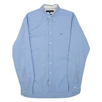TOMMY HILFIGER Mens Plain Shirt Blue Long Sleeve M - M Regular