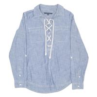 TOMMY HILFIGER Mens Plain Shirt Blue Long Sleeve M - M Regular