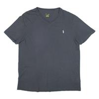 POLO RALPH LAUREN Mens T-Shirt Grey V-Neck M - M Regular