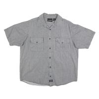 DICKIES Mens Blue & White Striped Shirt XL Cotton Blend Workwear Casual - XL Regular