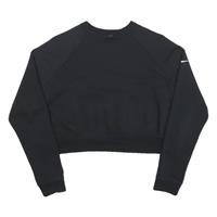 NIKE Womens Black Crew Neck M Cotton Blend Crop Sweatshirt Sportswear - M Regular
