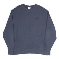 NIKE Mens Blue Crew Neck XL Cotton Sweatshirt Classic Logo Pullover - XL Regular