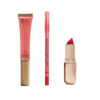 Lipstick Lip Liner & Blusher Makeup Gift Set Box Pink Skies By In The Style