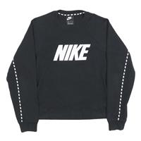 NIKE Mens Black Sweatshirt Crew Neck S Logo Graphic Athletic Casual Pullover - S Regular