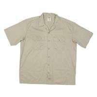 DICKIES Mens Beige Cotton Blend Work Shirt XL Button Pocket Casual Classic - XL Regular