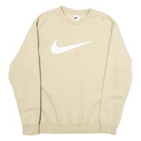 NIKE Mens Beige Sweatshirt Crew Neck L Cotton Logo Stripe Casual Wear - L Regular