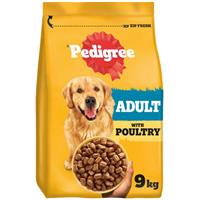 9 kg Pedigree Complete Adult Dry Dog Food Poultry and Vegetables Dog Biscuits
