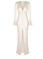 Shona Joy - LA LUNE FRILL CUFF MIDI DRESS - UK 8