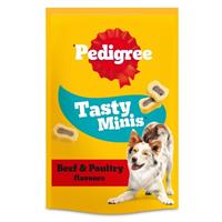 8 x 155g Pedigree Tasty Bites Minis Dog Treats Chewy Slices Beef & Poultry
