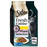 48 x 50g Sheba Fresh Cuisine Taste of Hawaii Cat Food Pouches Mixed Selection