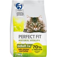 2.4kg Perfect Fit Natural Vitality Adult Complete Dry Cat Food Chicken & Turkey