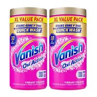 2 x Vanish Oxi Action Laundry Booster Stain Remover Powder 1.9kg Chlorine-Free