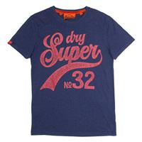 SUPERDRY Mens T-Shirt Blue Crew Neck S - S Regular