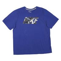NIKE Mens Blue T-Shirt XL Short Sleeve Crew Neck Camouflage Graphic Print - XL Regular
