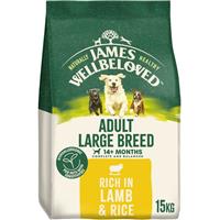 15kg James Wellbeloved Large Breed 14+ Months Adult Dry Dog Food Lamb & Rice