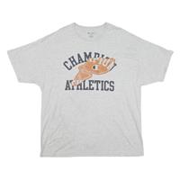 CHAMPION Mens Grey Graphic T-Shirt 2XL Short Sleeve Crew Neck Cotton Blend - 2XL Regular